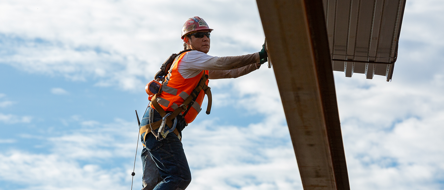Construction worker wearing PPE