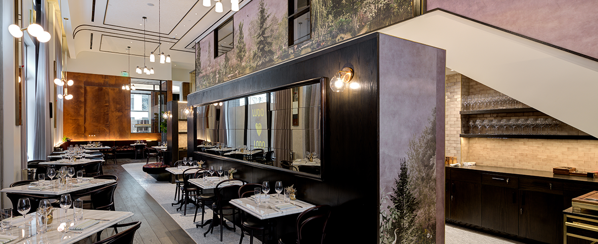 Interior view of the Restaurant at the Thompson Hotel