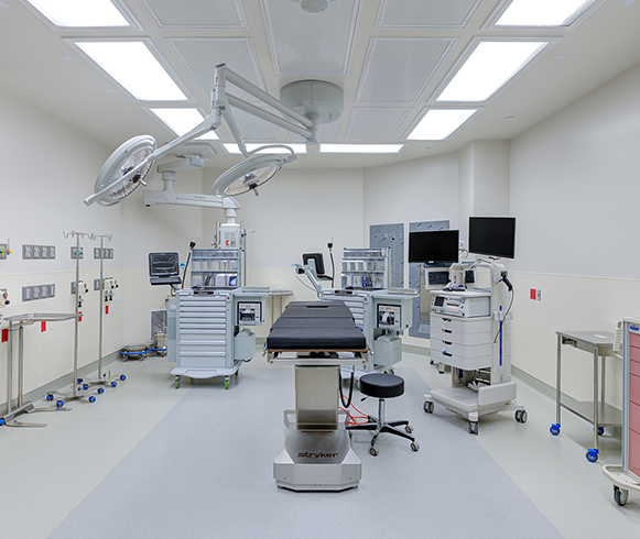 Interior view of operating room at the Trios Birthing Center