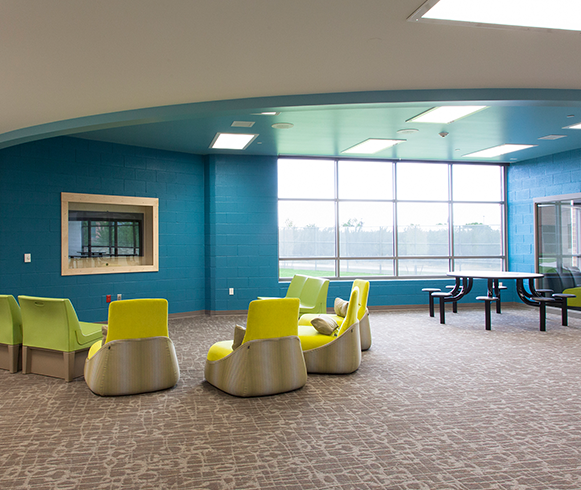 Interior view of seating area at the Utah State Hospital