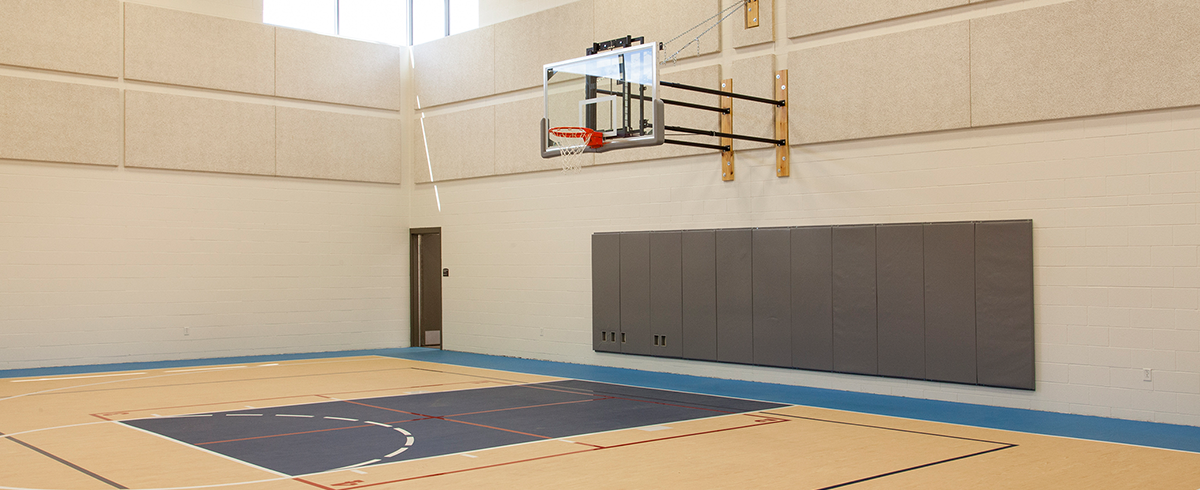 Basketball court inside the Utah State Hospital