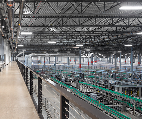 Interior view of production line at the White Claw Distillery