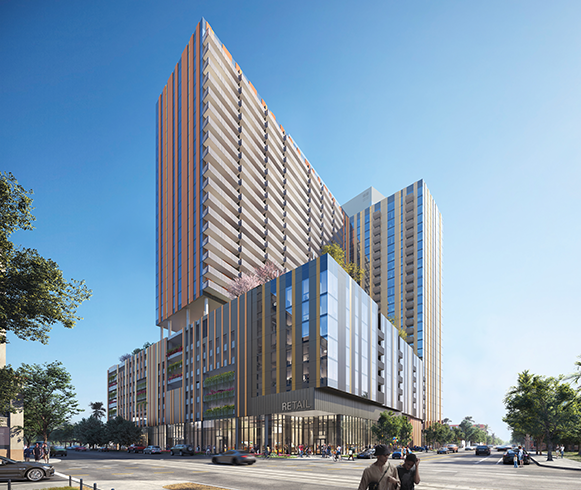 Exterior rendering of Sol Modern