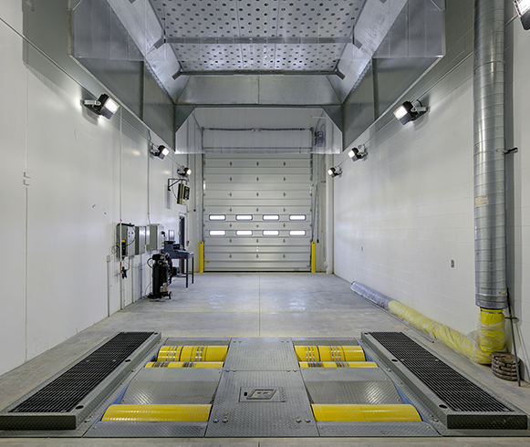 Interior view of automotive testing room at Cummins Atlanta