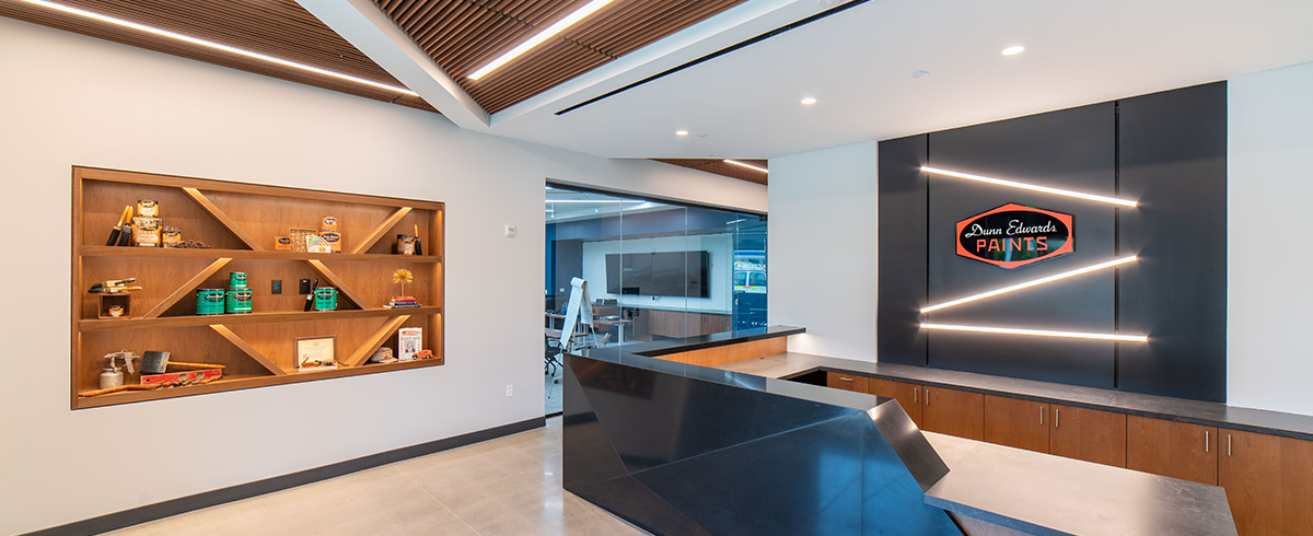 Interior view of the Dunn-Edwards front desk