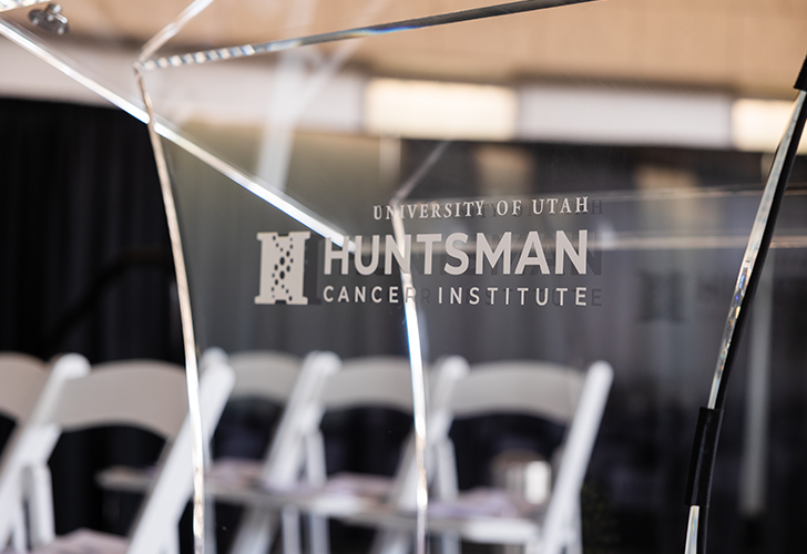View of the glass podium at the Huntsman Cancer Institute