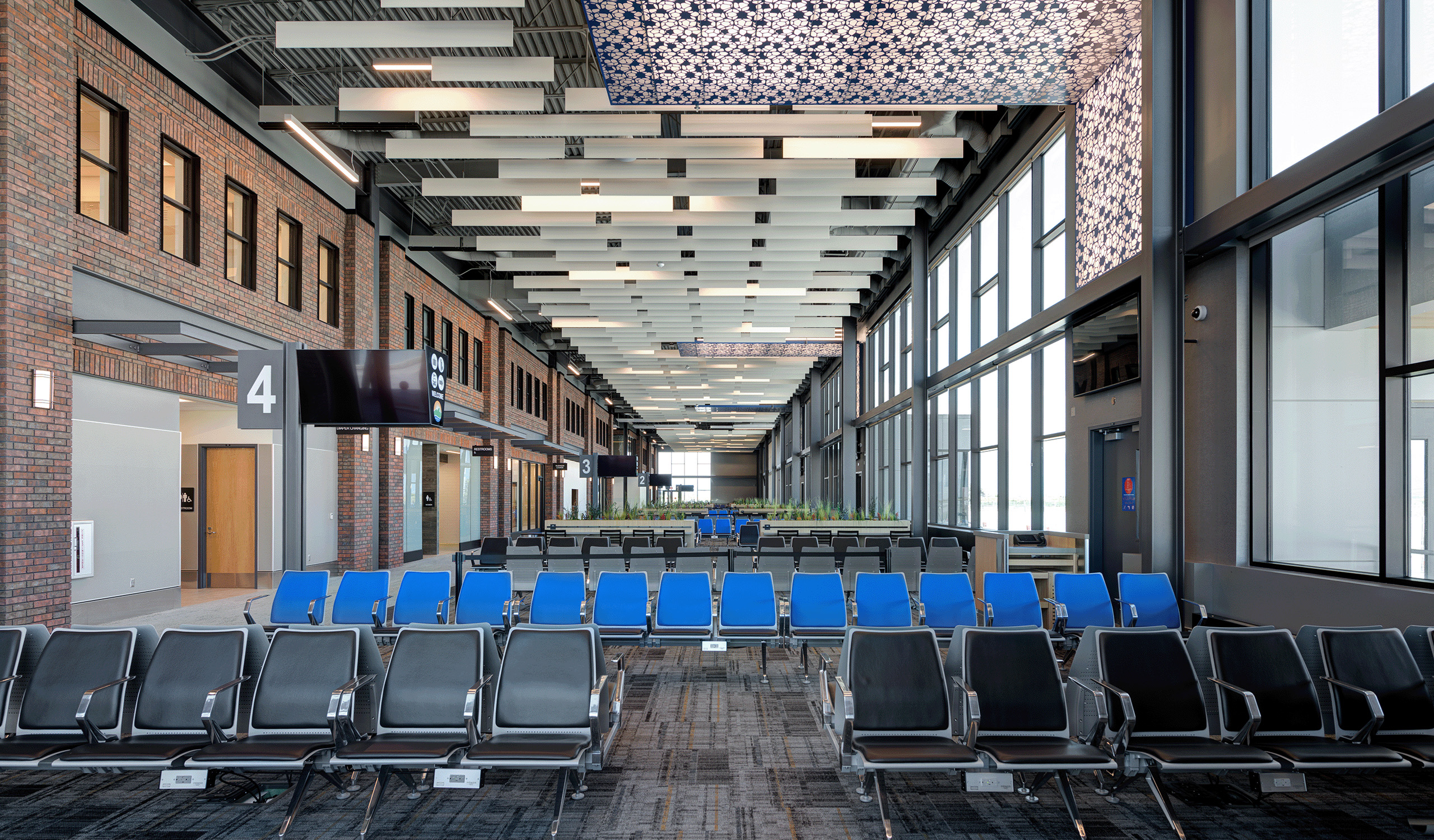 Interior view of departure gates at the Provo Airport