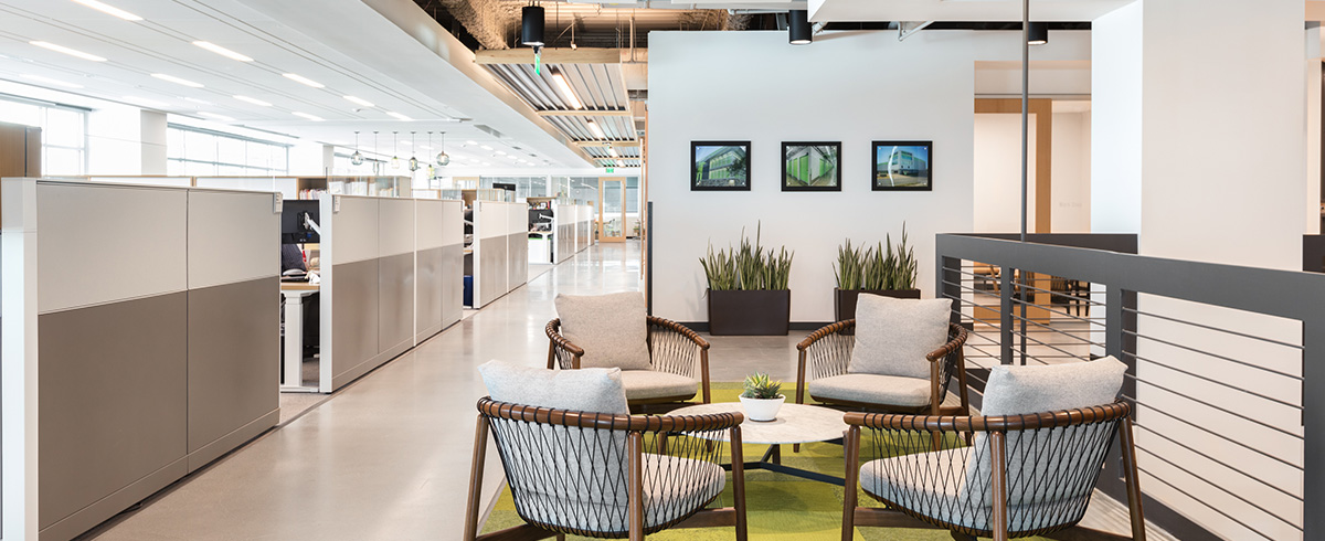 A sitting area for employees to use.