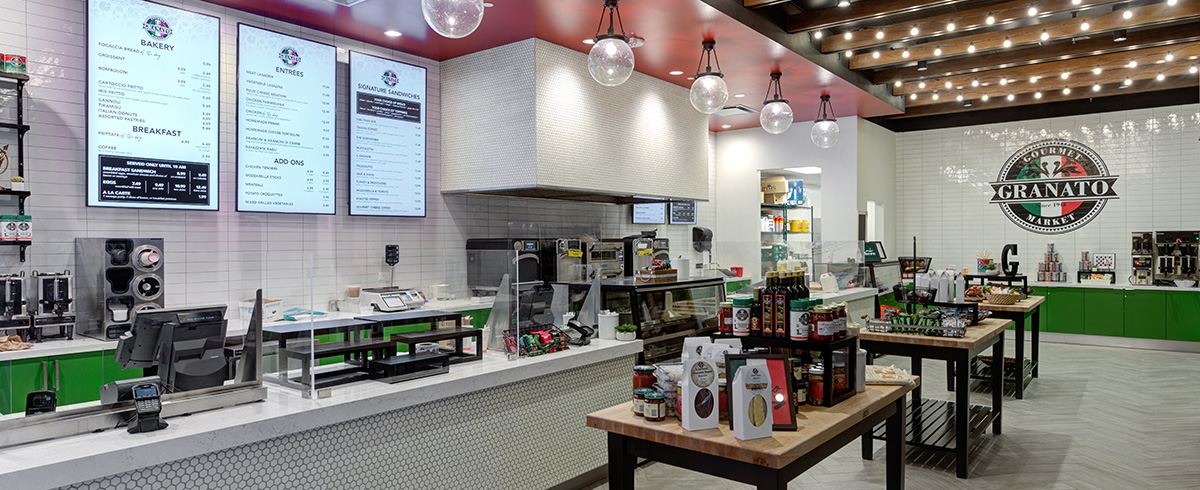 Interior of Granato's Gourmet Market at Salt Lake International Airport.