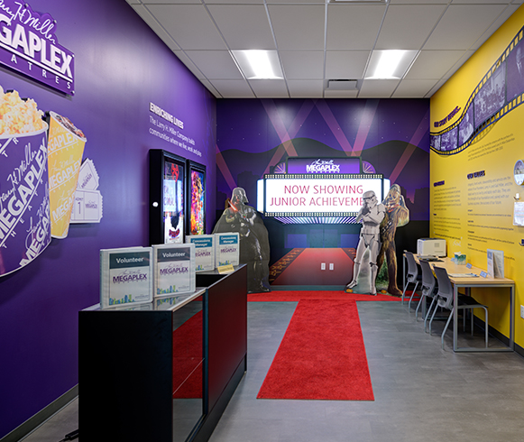 Megaplex is one of the businesses inside of the Junior Achievement City.