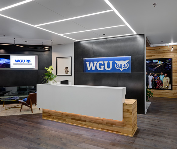 The reception area at Western Governor's University.
