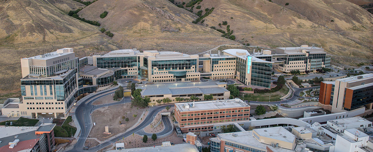 Exterior shot of the Huntsman Cancer Institute.