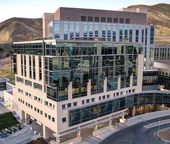 Exterior photo of the Huntsman Cancer Institute.