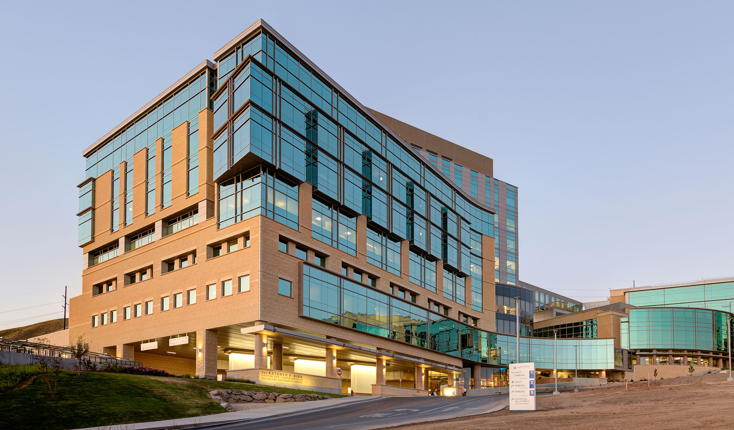 Exterior of Huntsman Cancer Institute in Salt Lake City, Utah.