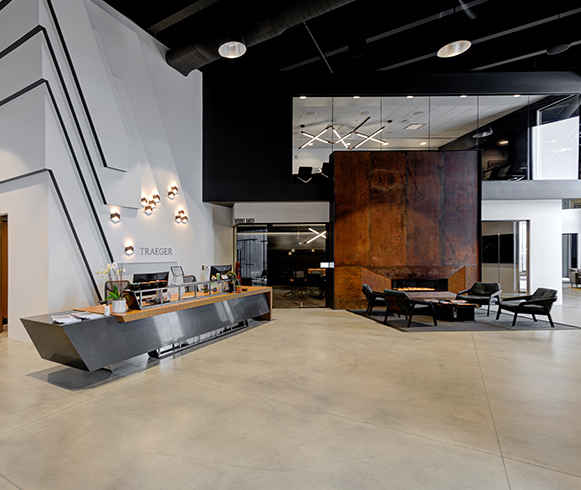 Interior of Traeger Grills office space