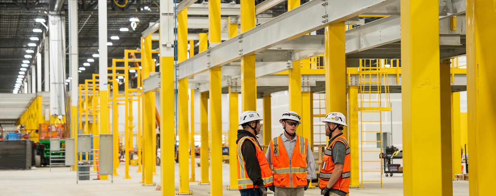 Layton personnel inside a distribution center in PPE