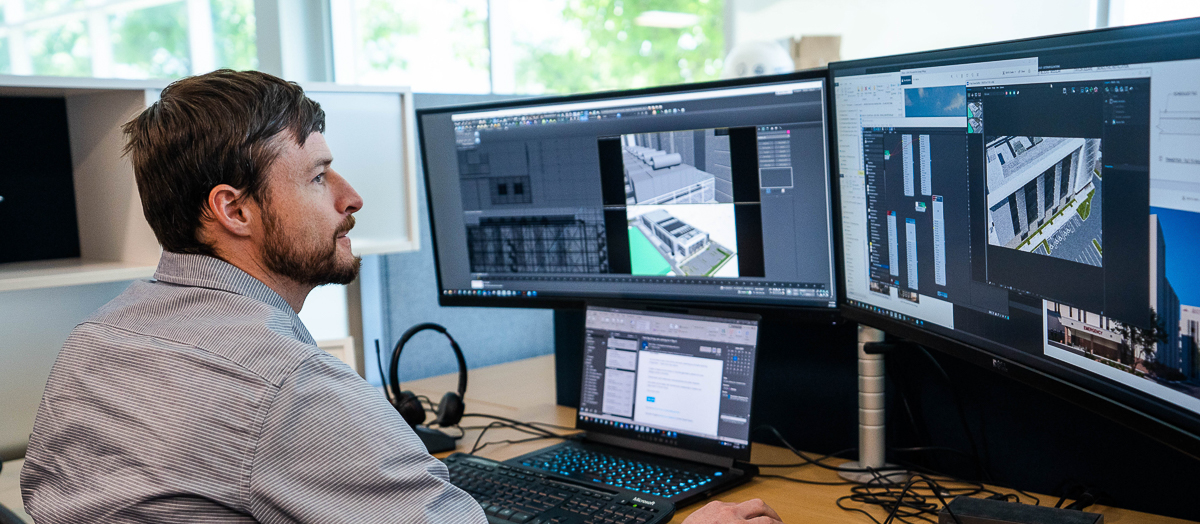 Layton VDC rendering a project on the computer