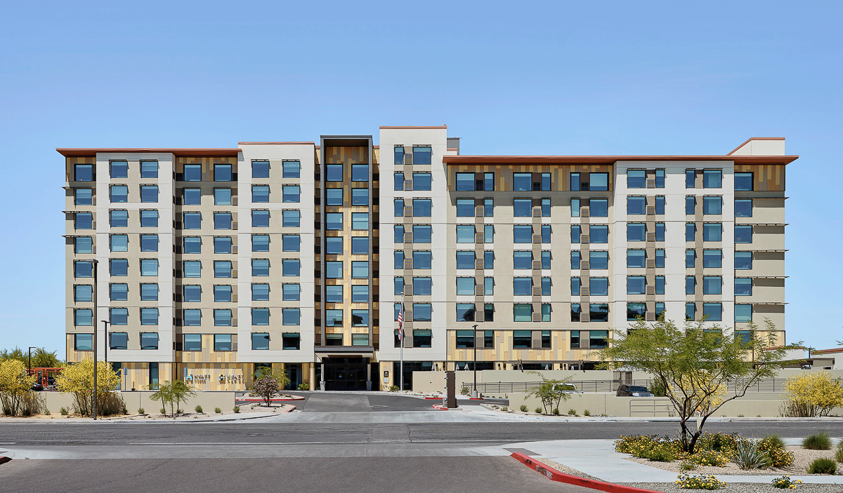 Exterior street view of the Hyatt Place Scottsdale North