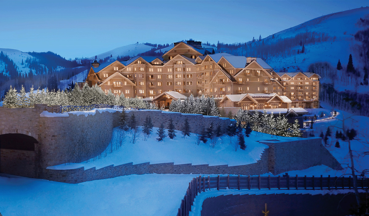 Exterior drone view of Montage Deer Valley