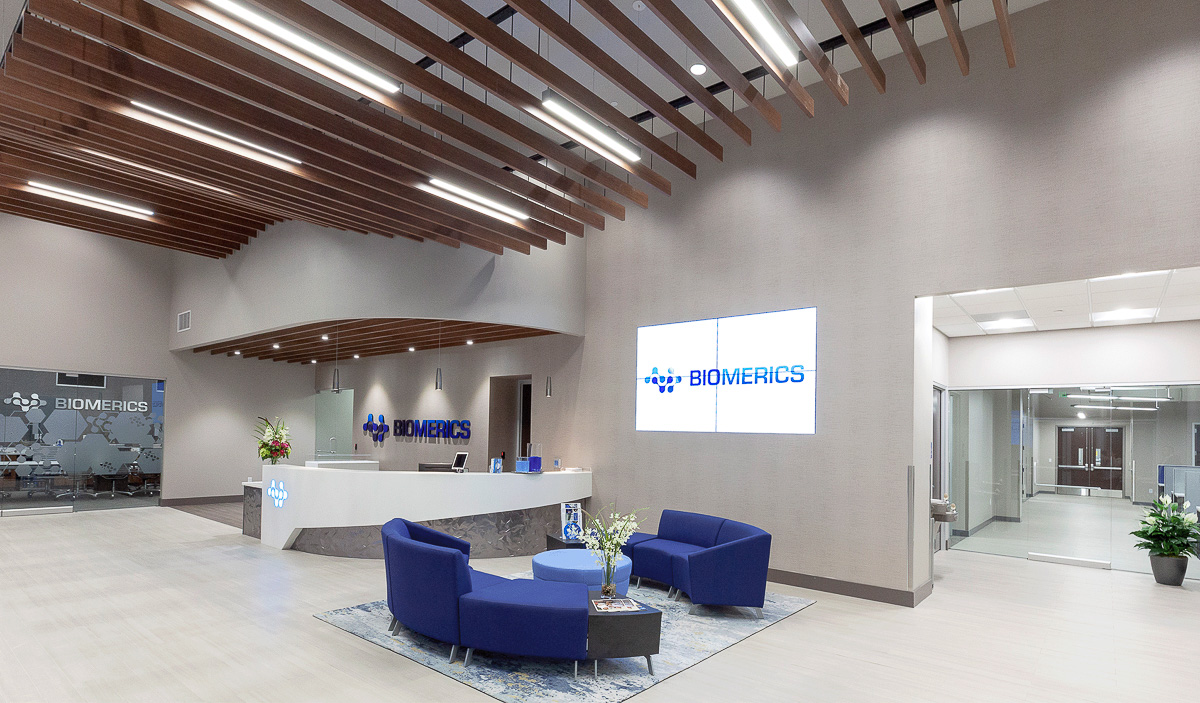 Interior view of Biomerics reception area