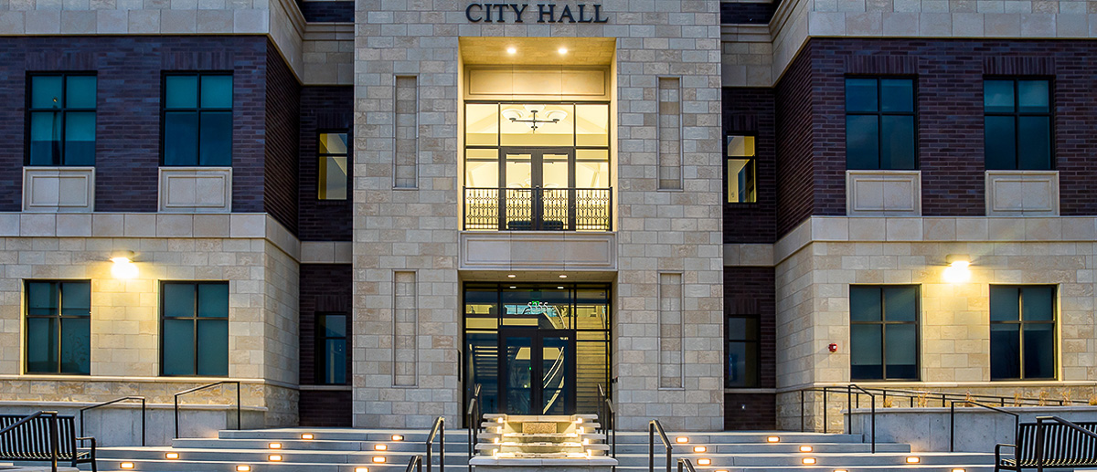 Entrance to Herriman City Hall in Herriman, UT