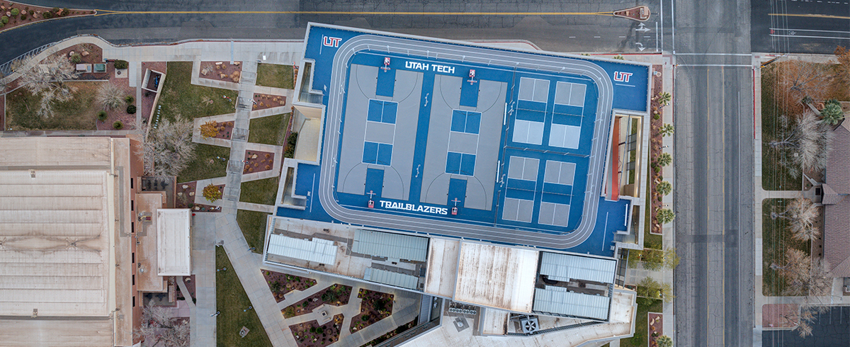 Birds eye view of roof at Human Performance Center at Utah Tech University