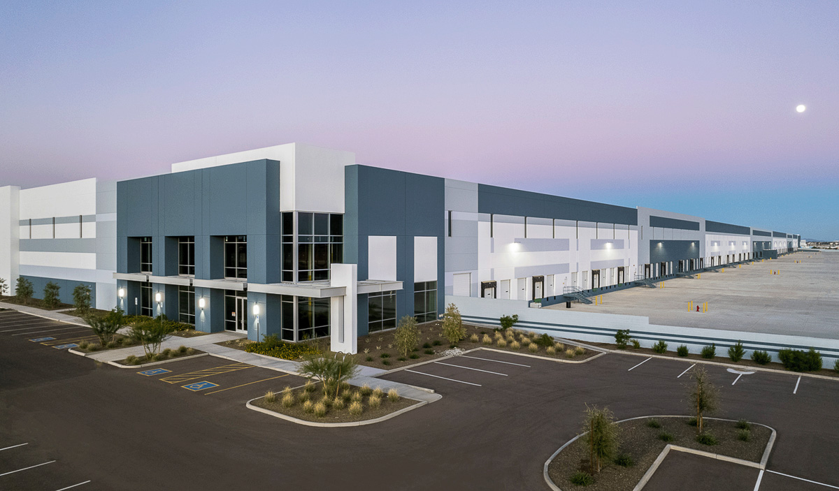 Exterior drone view of the Sarival Logistics Center