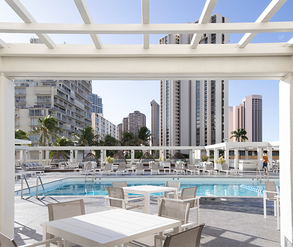 Exterior view of swimming pool at Ala Moana Honolulu by Mantra