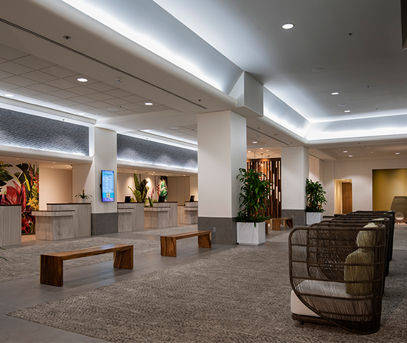 Interior view of lobby at the Ala Moana Honolulu by Mantra