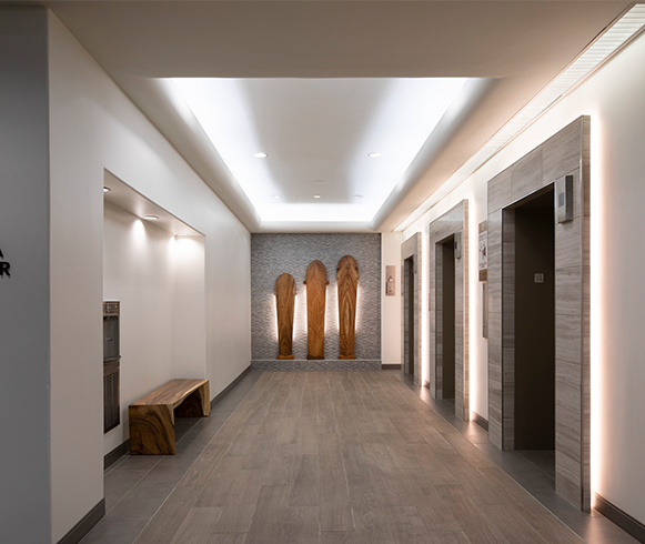 Interior view of elevators at the Ala Moana Honolulu by Mantra