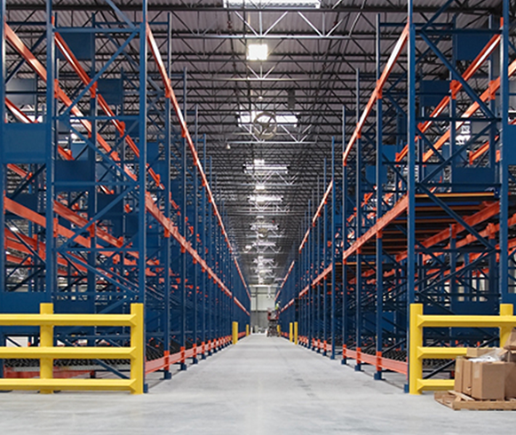 Interior view of storage room at Bishops' Central Storehouse