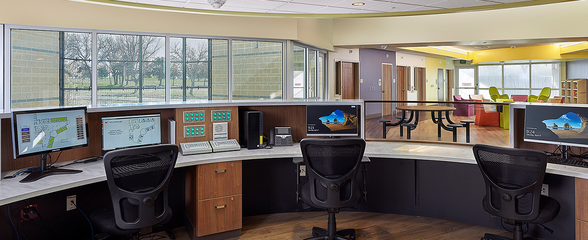 Interior view of the receptionist table at State Hospital West | Adolescent Psychiatric Treatment Center