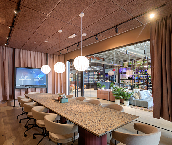An interior view of Kiln coworking space in Littleton, CO.