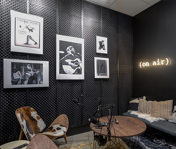 An interior view of Kiln coworking space in Littleton, CO.